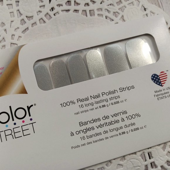 Color Street 100% Nail Polish Strips Silver Lust RETIRED - Picture 2 of 6
